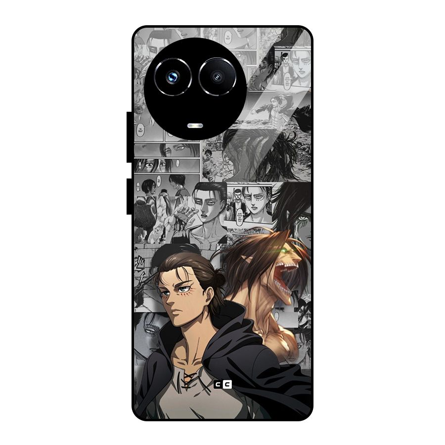 Eren Yeager Manga Glass Back Case for Realme 11X