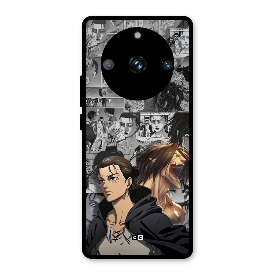 Eren Yeager Manga Glass Back Case for Realme 11 Pro Plus