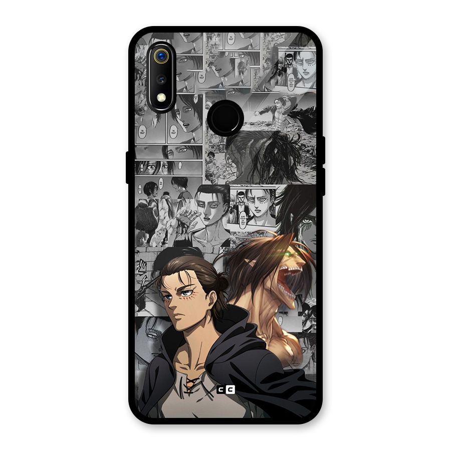 Eren Yeager Manga Glass Back Case for Realme 3i