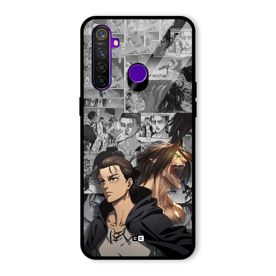 Eren Yeager Manga Glass Back Case for Realme 5 Pro