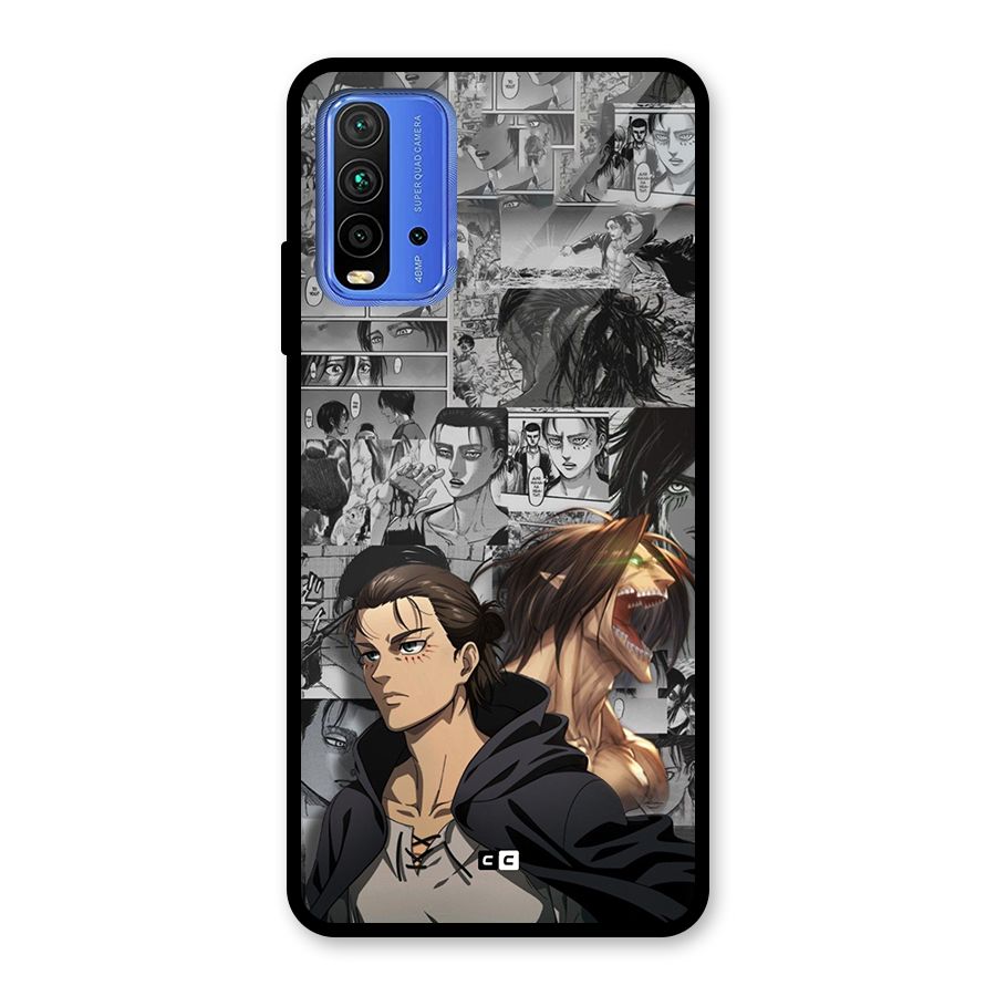 Eren Yeager Manga Glass Back Case for Redmi 9 Power