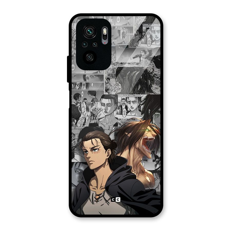 Eren Yeager Manga Glass Back Case for Redmi Note 11 SE