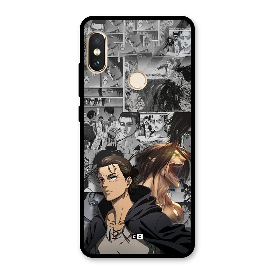 Eren Yeager Manga Glass Back Case for Redmi Note 5 Pro