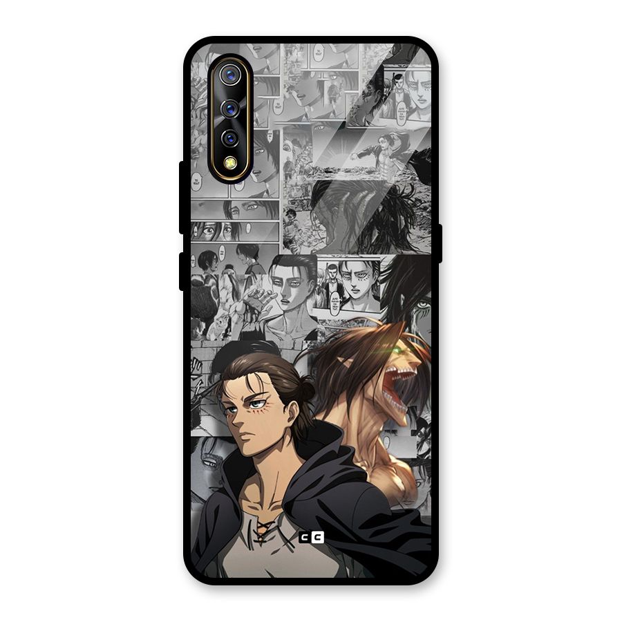Eren Yeager Manga Glass Back Case for Vivo S1