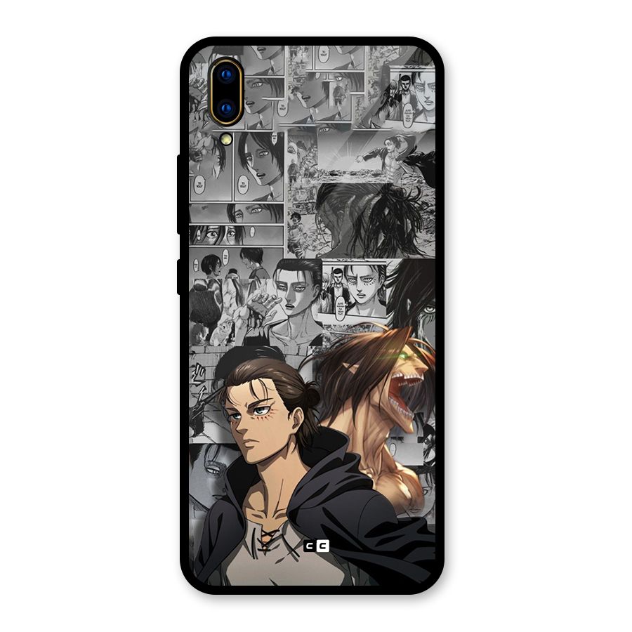 Eren Yeager Manga Glass Back Case for Vivo V11 Pro