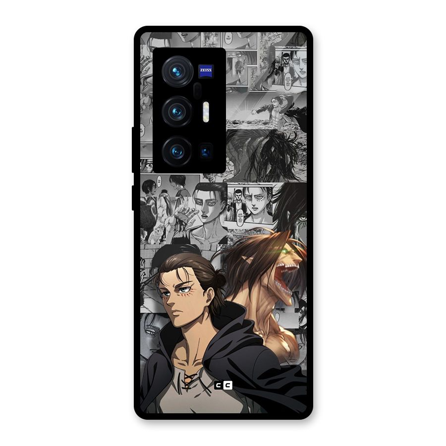 Eren Yeager Manga Glass Back Case for Vivo X70 Pro Plus