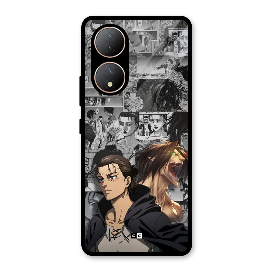 Eren Yeager Manga Glass Back Case for Vivo Y100