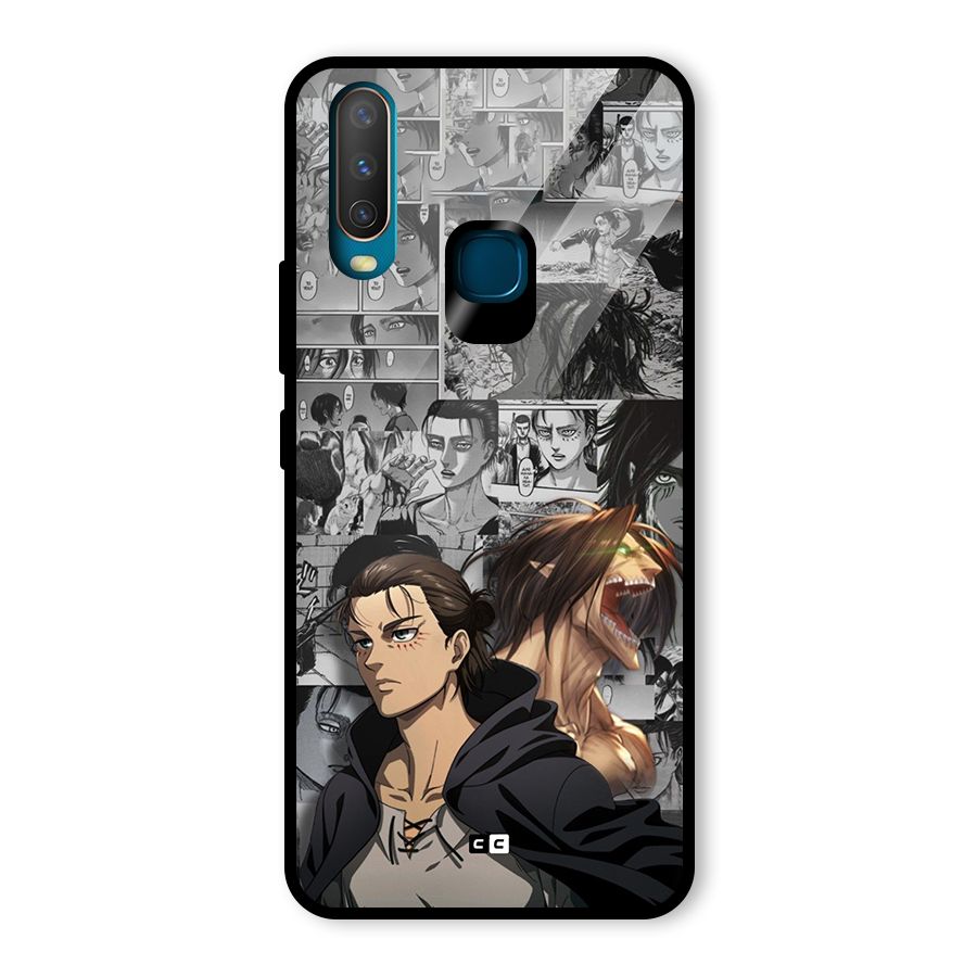 Eren Yeager Manga Glass Back Case for Vivo Y17