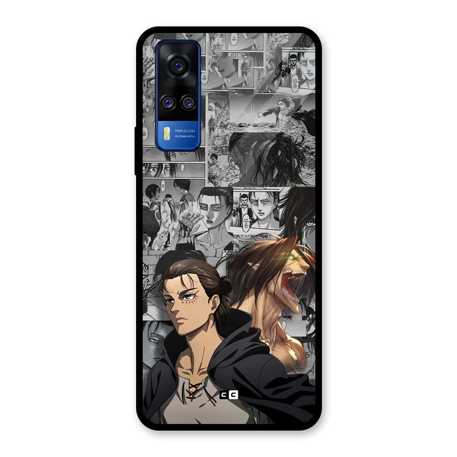Eren Yeager Manga Glass Back Case for Vivo Y31