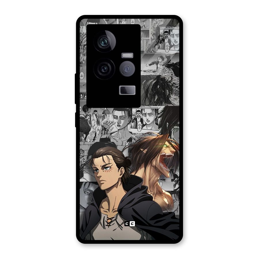 Eren Yeager Manga Glass Back Case for Vivo iQOO 11 5G