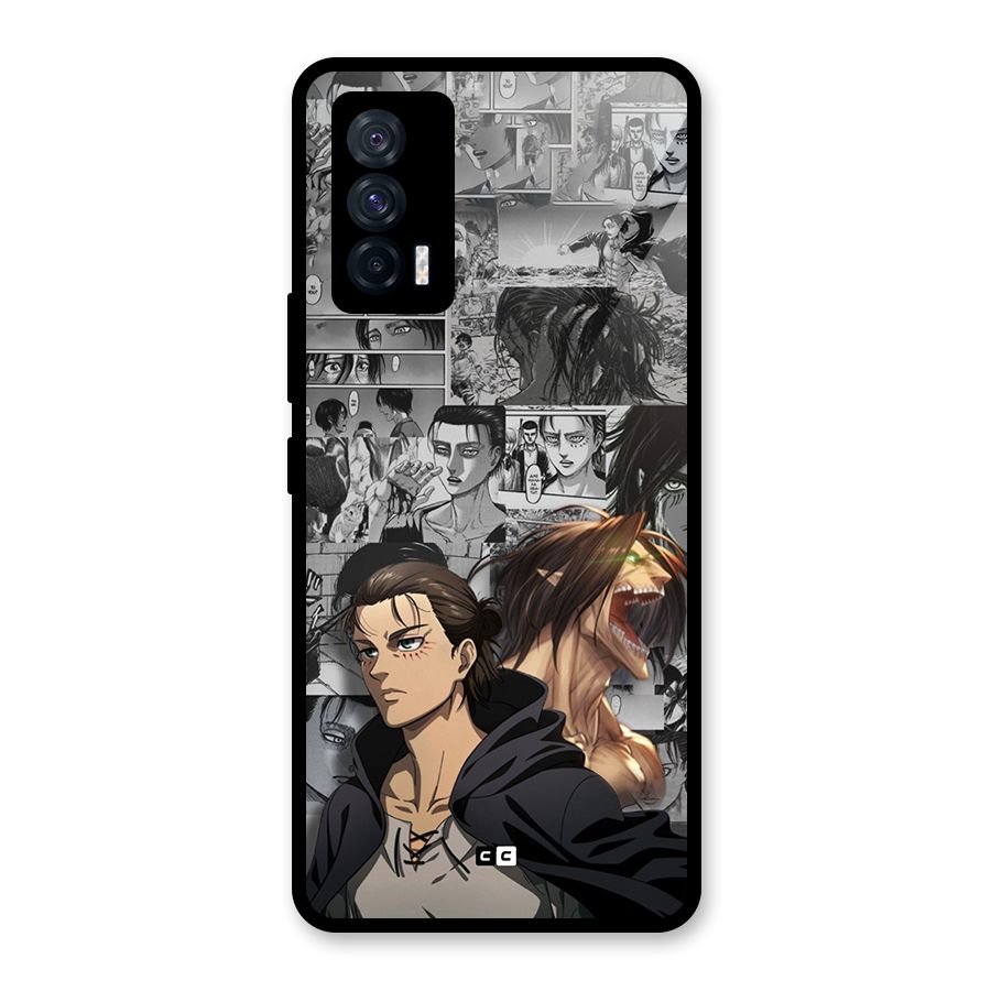 Eren Yeager Manga Glass Back Case for Vivo iQOO 7 5G