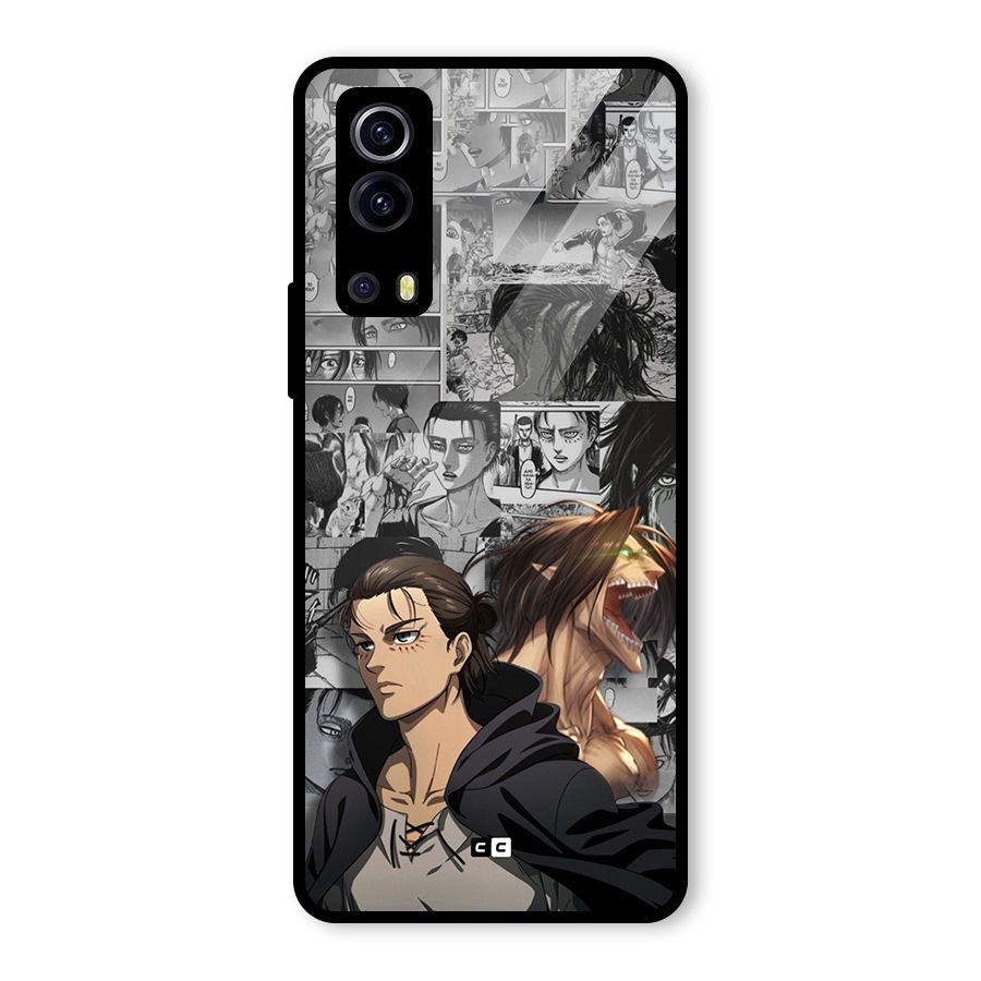 Eren Yeager Manga Glass Back Case for Vivo iQOO Z3
