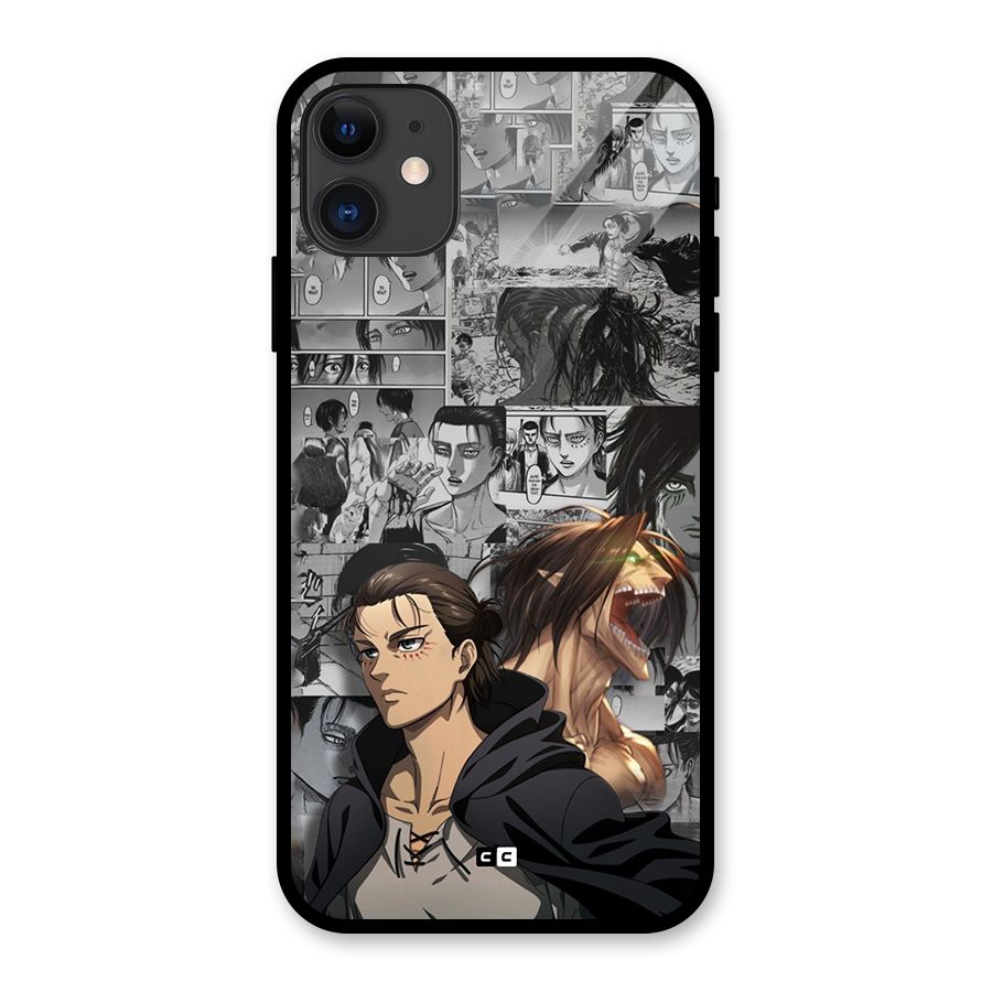 Eren Yeager Manga Glass Back Case for iPhone 11