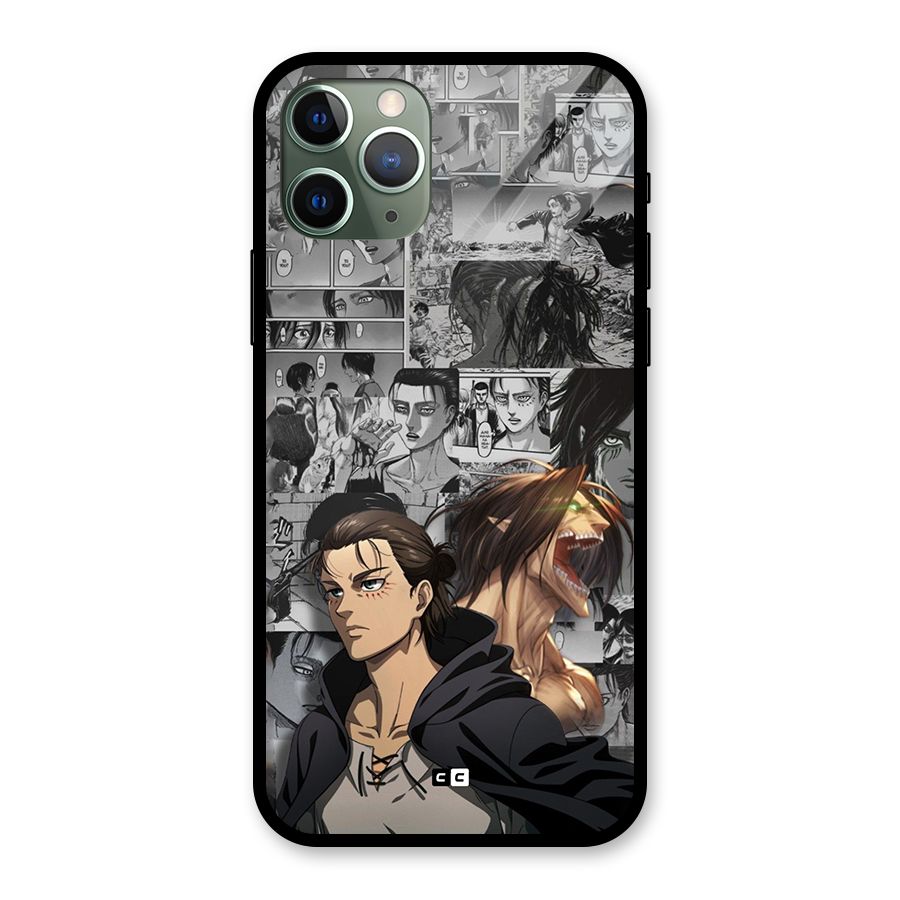 Eren Yeager Manga Glass Back Case for iPhone 11 Pro
