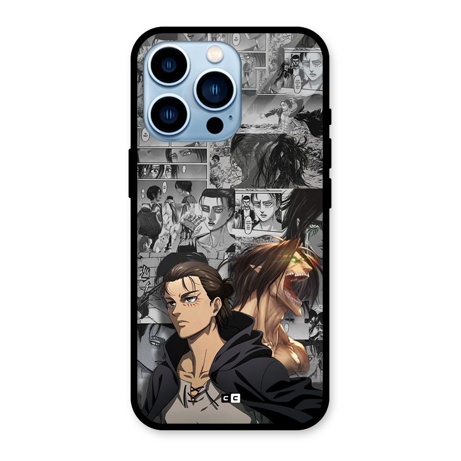 Eren Yeager Manga Glass Back Case for iPhone 13 Pro