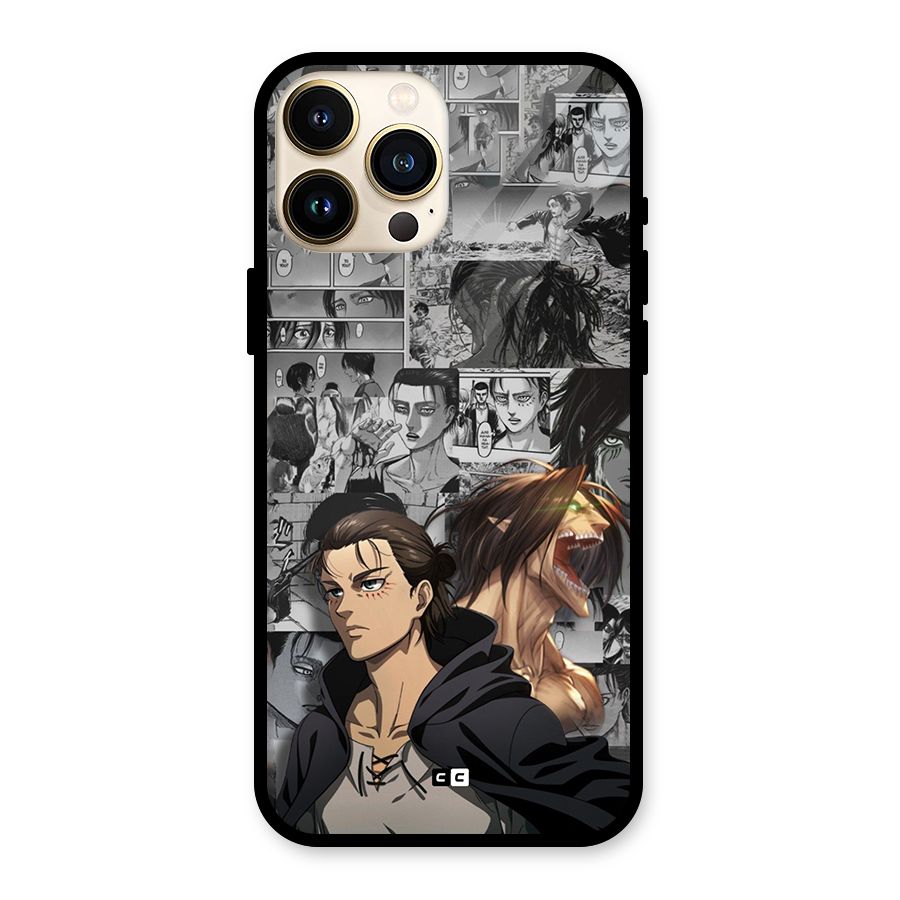 Eren Yeager Manga Glass Back Case for iPhone 13 Pro Max