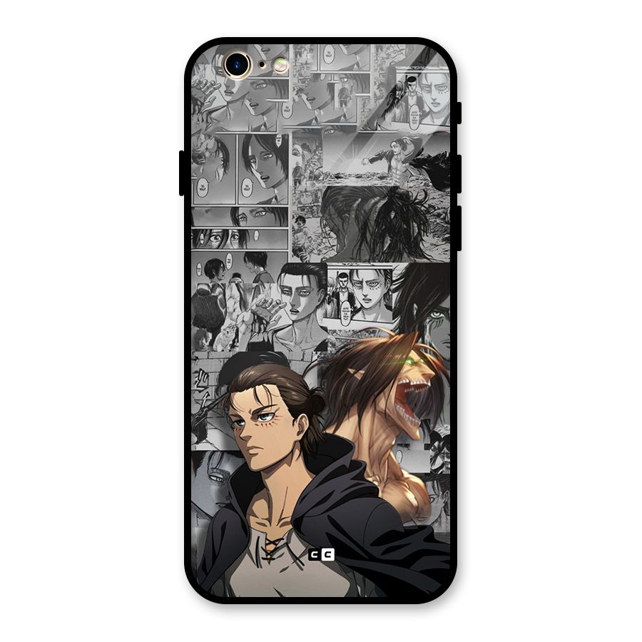 Eren Yeager Manga Glass Back Case for iPhone 6 6S
