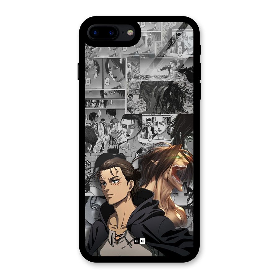 Eren Yeager Manga Glass Back Case for iPhone 8 Plus