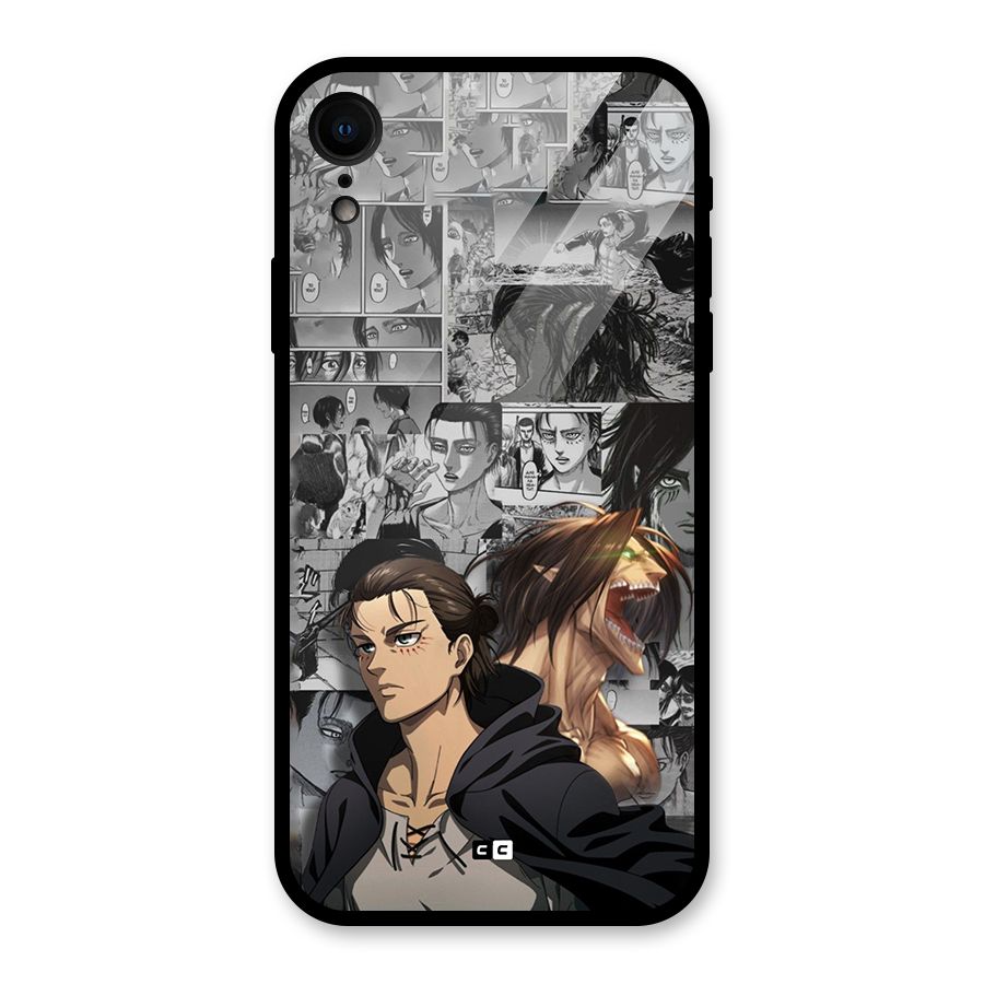 Eren Yeager Manga Glass Back Case for iPhone XR