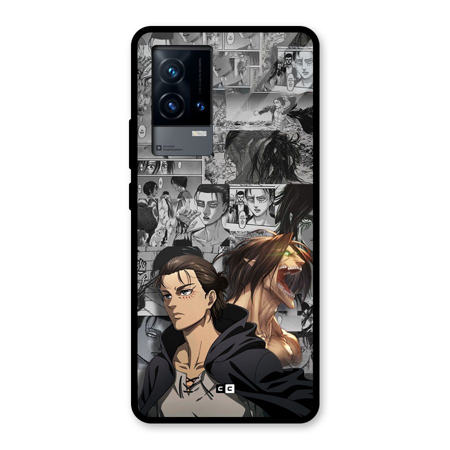 Eren Yeager Manga Glass Back Case for iQOO 9 5G