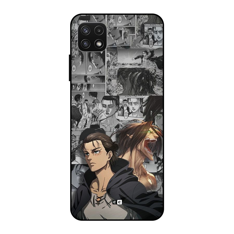 Eren Yeager Manga Metal Back Case for Galaxy A22 5G