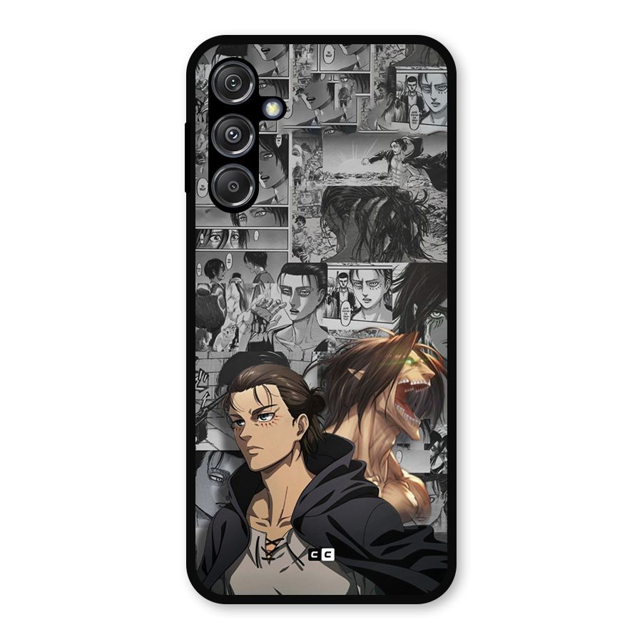 Eren Yeager Manga Metal Back Case for Galaxy M34 5G