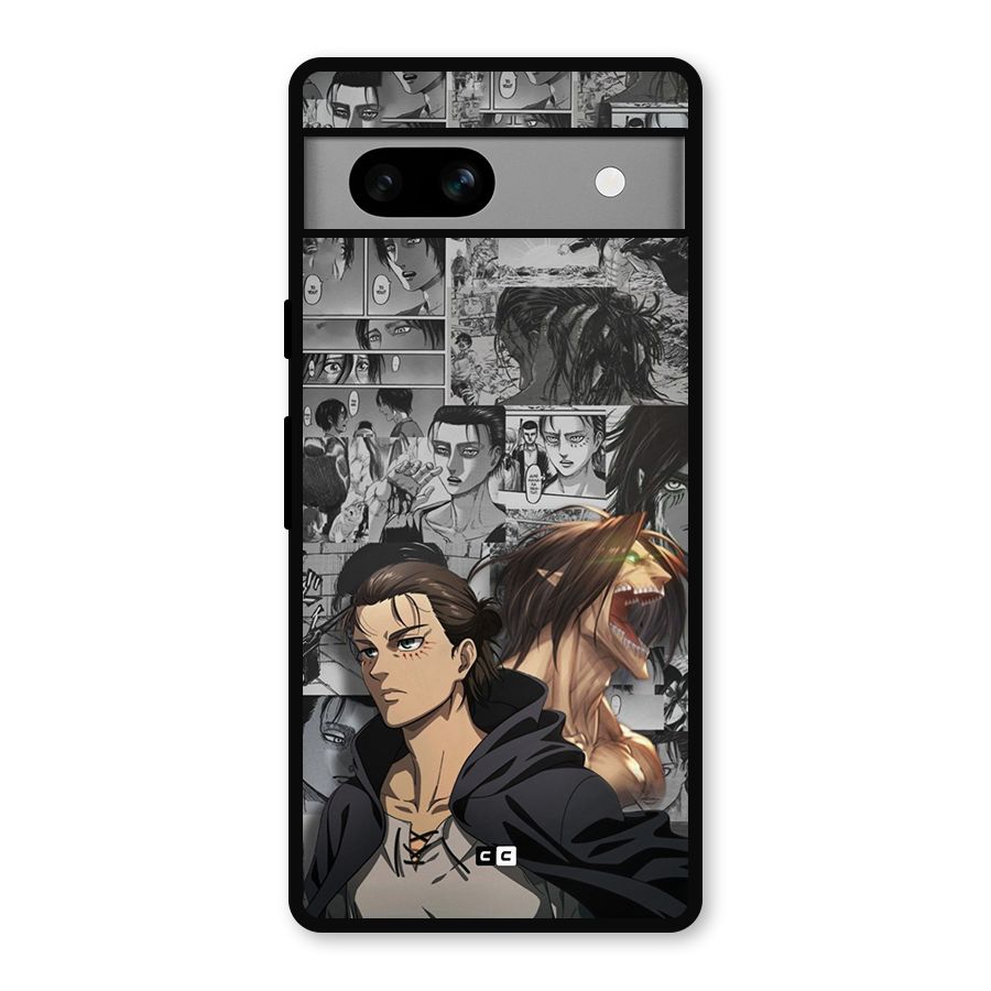 Eren Yeager Manga Metal Back Case for Google Pixel 7a