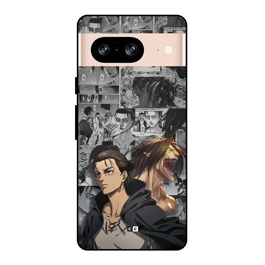 Eren Yeager Manga Metal Back Case for Google Pixel 8