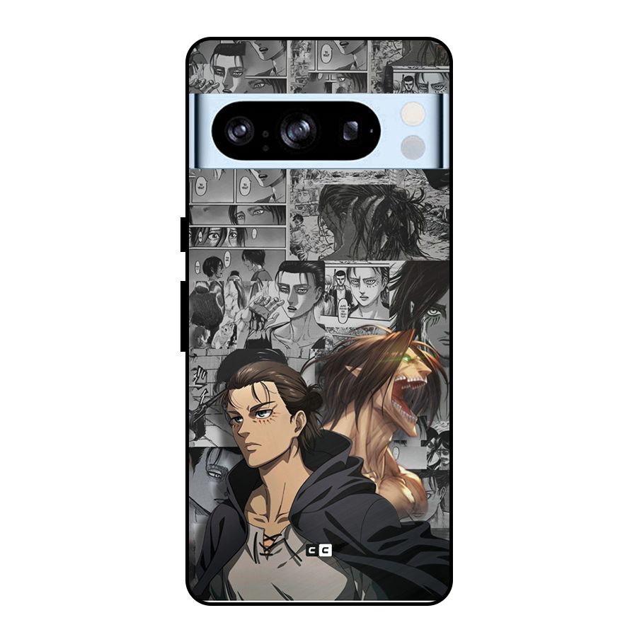 Eren Yeager Manga Metal Back Case for Google Pixel 8 Pro