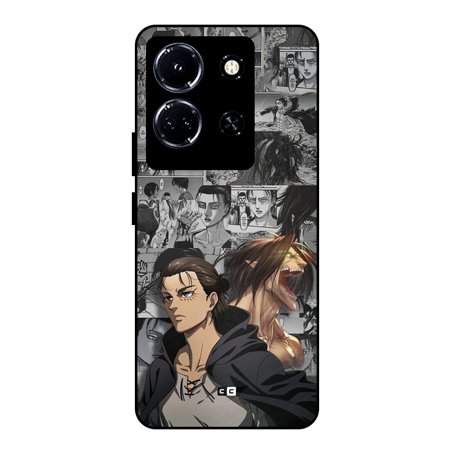 Eren Yeager Manga Metal Back Case for Infinix Note 30 5G
