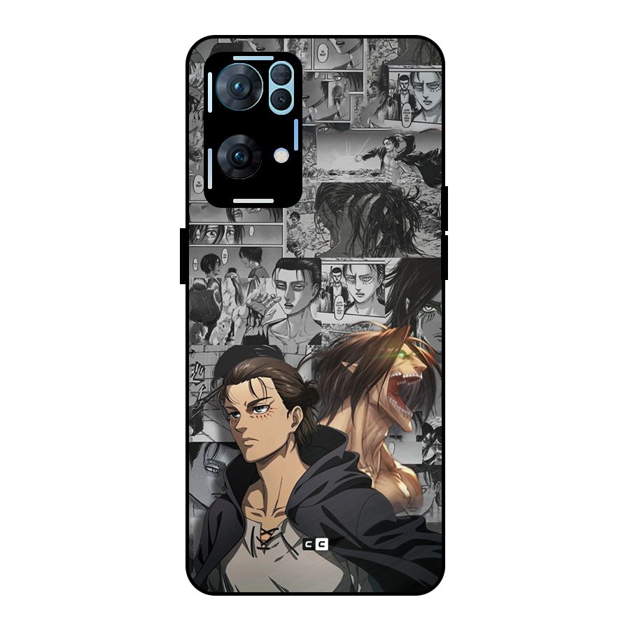 Eren Yeager Manga Metal Back Case for Oppo Reno7 Pro 5G