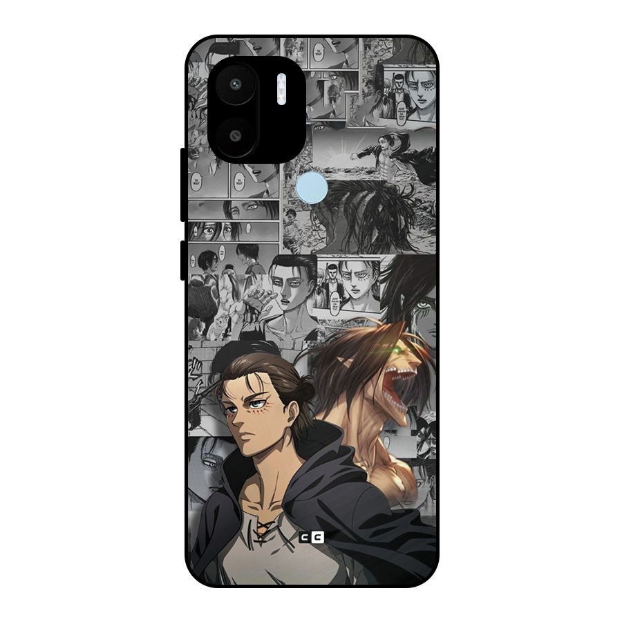 Eren Yeager Manga Metal Back Case for Redmi A2 Plus