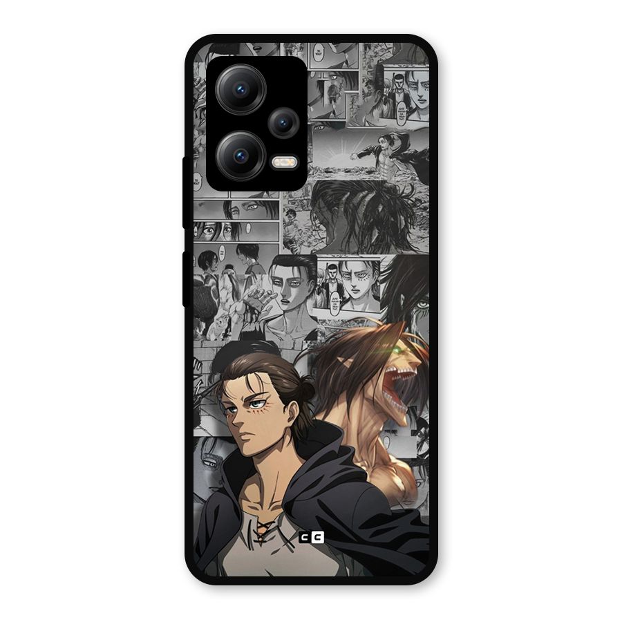 Eren Yeager Manga Metal Back Case for Redmi Note 12 5G