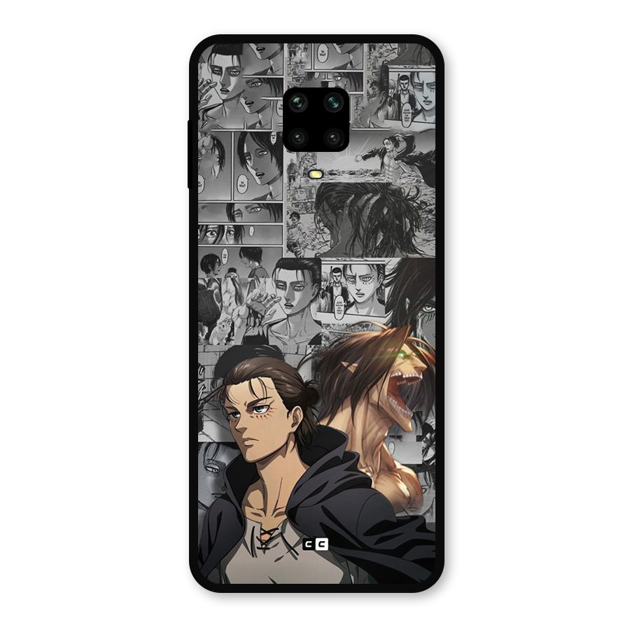 Eren Yeager Manga Metal Back Case for Redmi Note 9 Pro