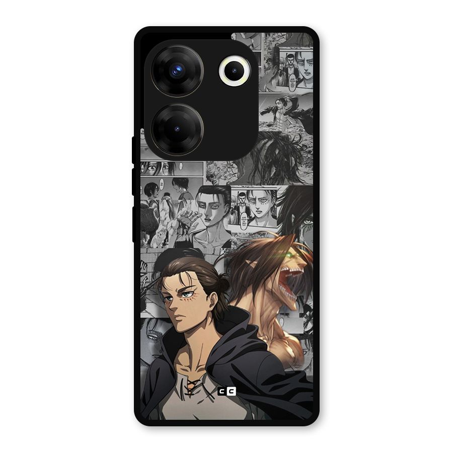 Eren Yeager Manga Metal Back Case for Tecno Camon 20