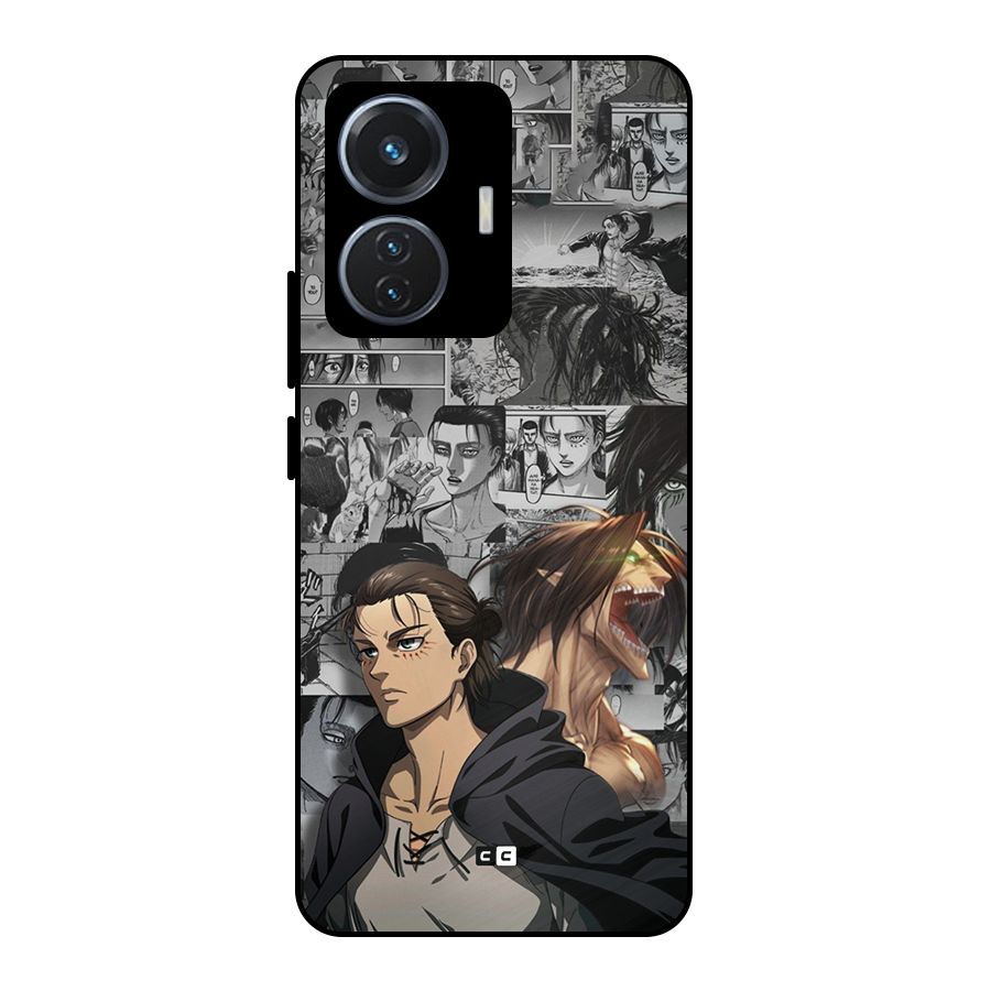 Eren Yeager Manga Metal Back Case for Vivo T1 44W