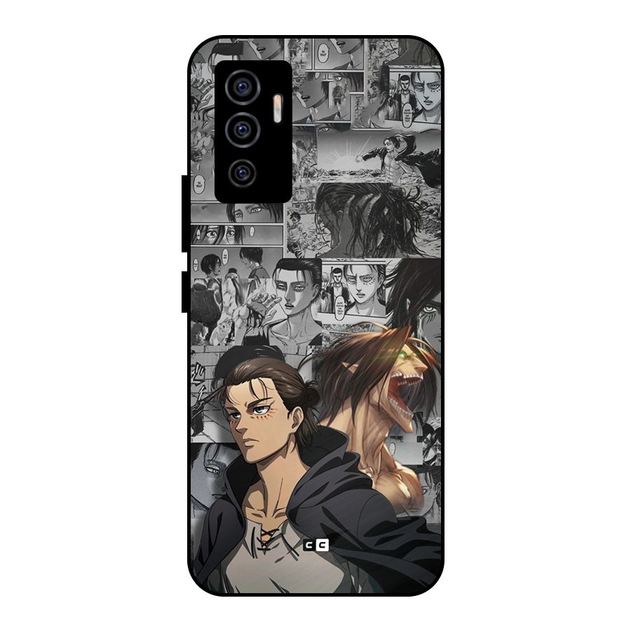 Eren Yeager Manga Metal Back Case for Vivo V23e