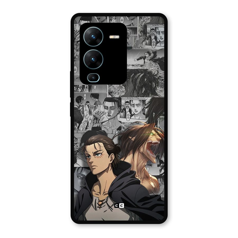 Eren Yeager Manga Metal Back Case for Vivo V25 Pro