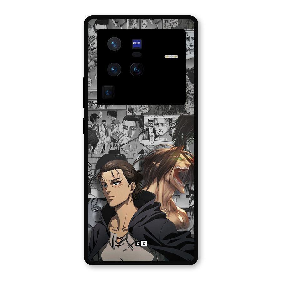 Eren Yeager Manga Metal Back Case for Vivo X80 Pro