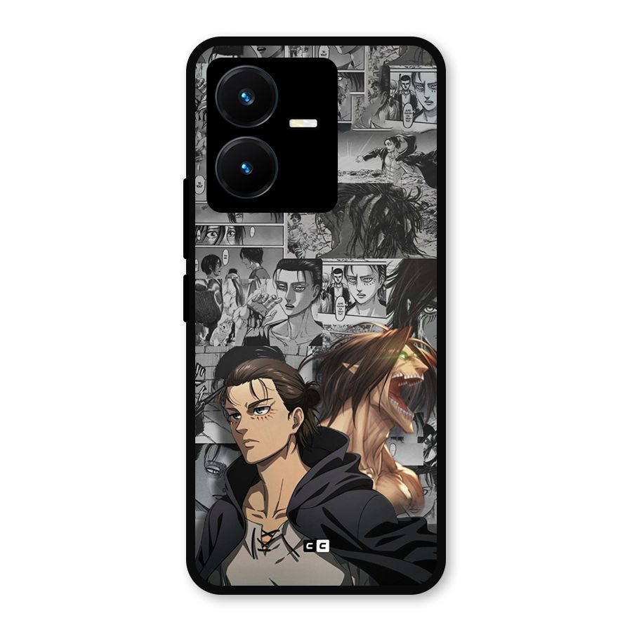 Eren Yeager Manga Metal Back Case for Vivo Y22