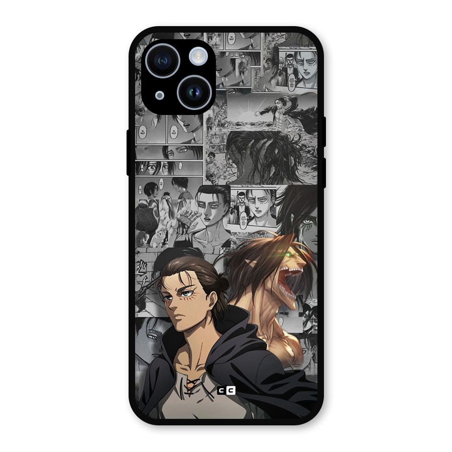 Eren Yeager Manga Metal Back Case for iPhone 14