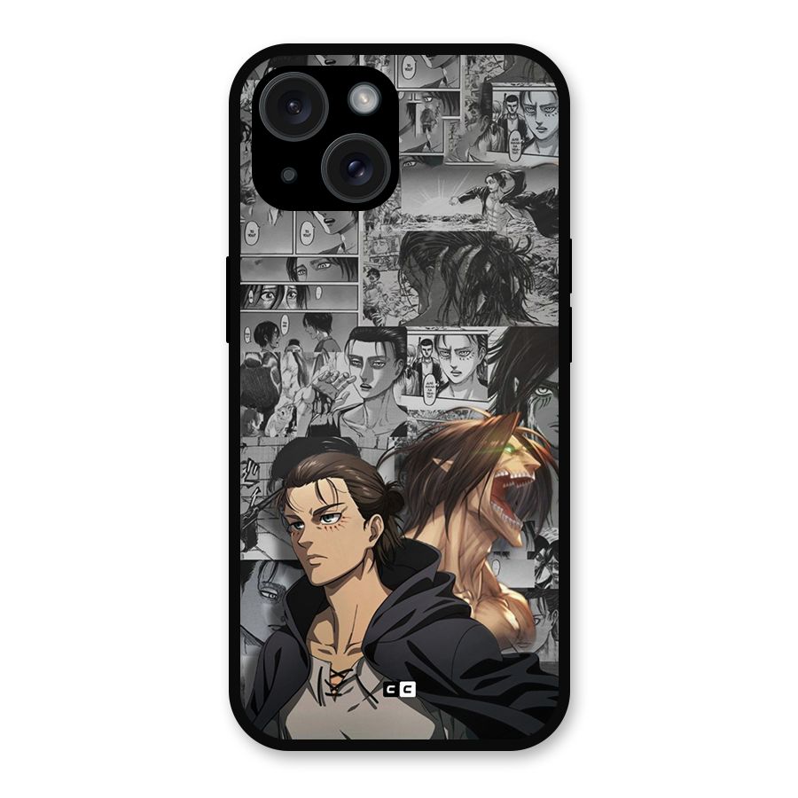 Eren Yeager Manga Metal Back Case for iPhone 15