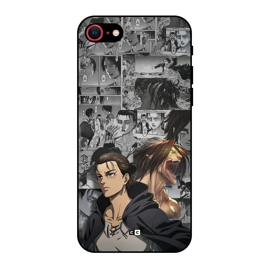 Eren Yeager Manga Metal Back Case for iPhone 8