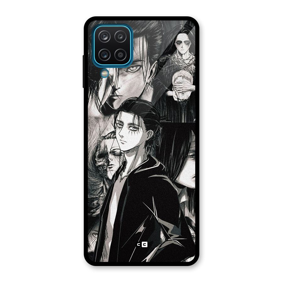Eren Yeager Titan Glass Back Case for Galaxy A12
