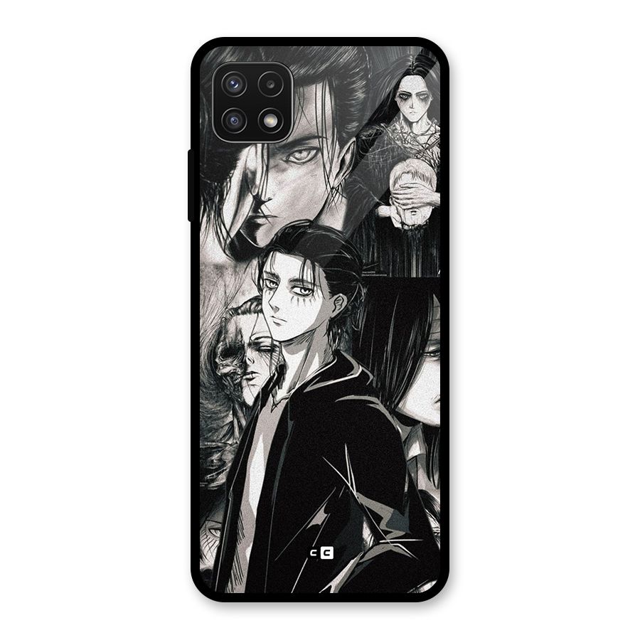 Eren Yeager Titan Glass Back Case for Galaxy A22 5G