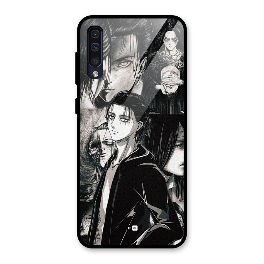 Eren Yeager Titan Glass Back Case for Galaxy A30s