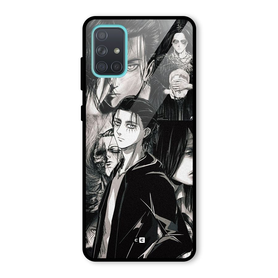Eren Yeager Titan Glass Back Case for Galaxy A71