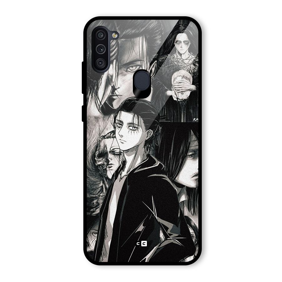 Eren Yeager Titan Glass Back Case for Galaxy M11