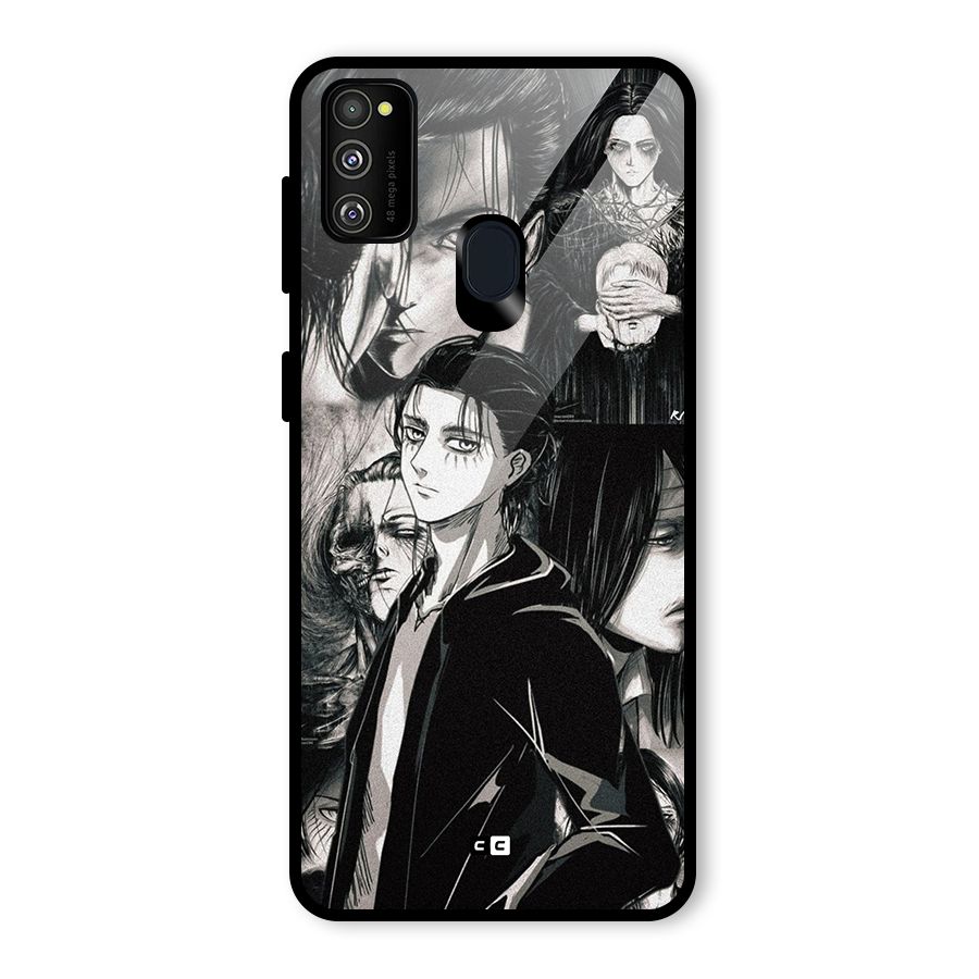 Eren Yeager Titan Glass Back Case for Galaxy M30s
