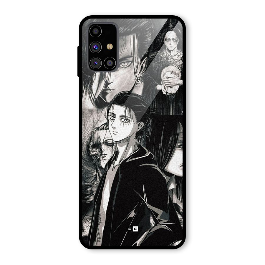 Eren Yeager Titan Glass Back Case for Galaxy M31s